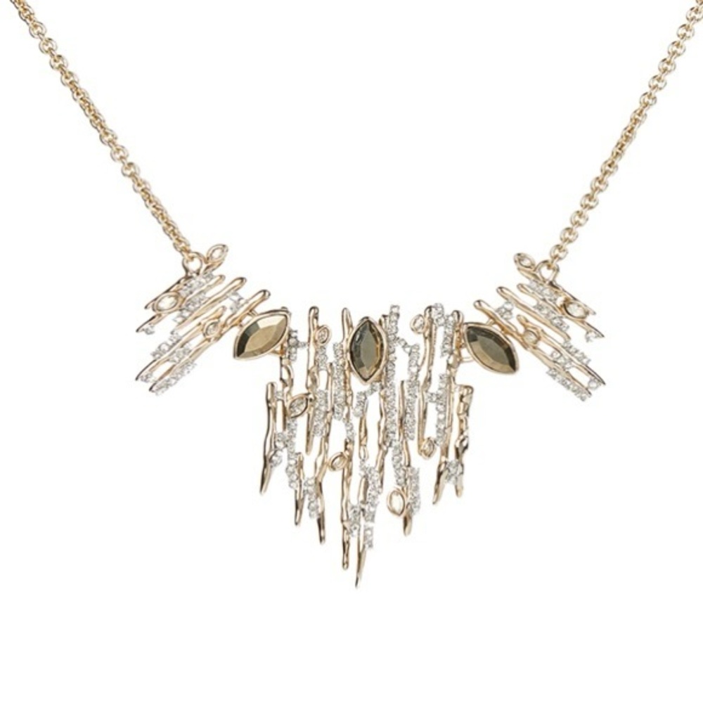 Alexis Bittar Navette Crystal Spiked Small Bib Necklace